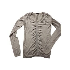 Express Sweater Women's Size XS‎ Gray Long Sleeve Scrunched Front Stretch EUC